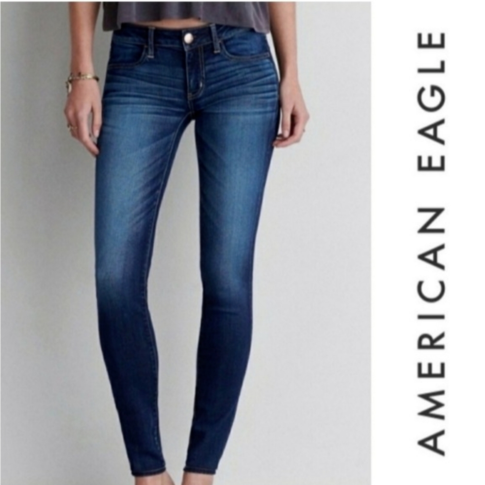 American Eagle AEO Super Stretch Dark Skinny Jeggings 4